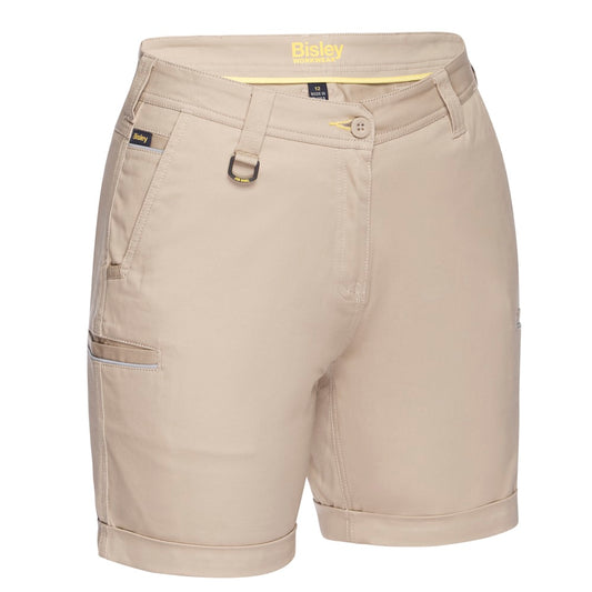 Bisley - Womens Stretch Cotton Short_Stone - BSHL1015