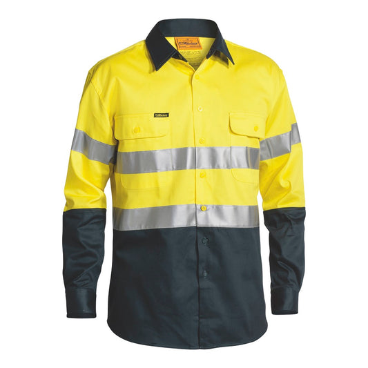 Bisley - Taped Hi Vis Drill Shirt_Yellow/Bottle - BT6456