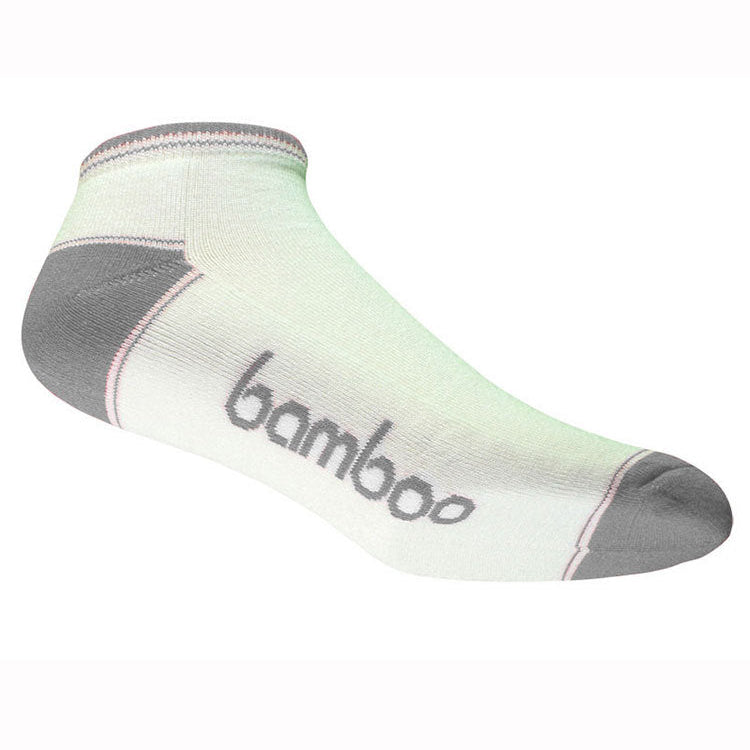 Bamboo Textiles - Ped Bamboo Sports Ankle Socks - White/Grey