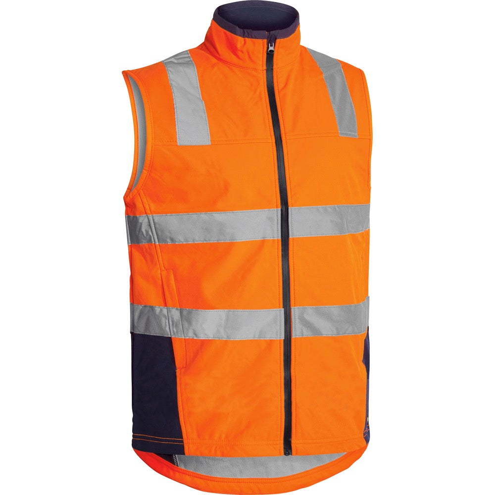 Bisley - Taped Hi Vis Soft Shell Vest_Orange/Navy - BV0348T