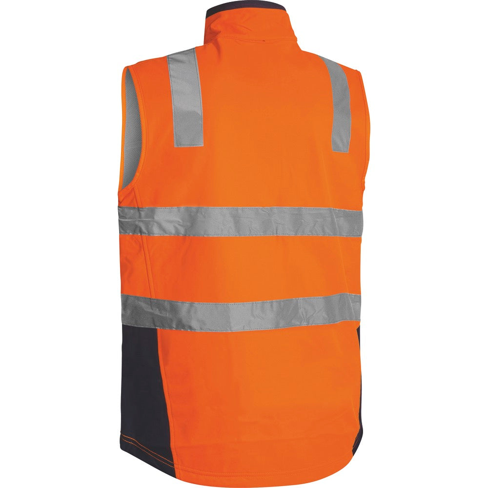 Bisley - Taped Hi Vis Soft Shell Vest_Orange/Navy - BV0348T