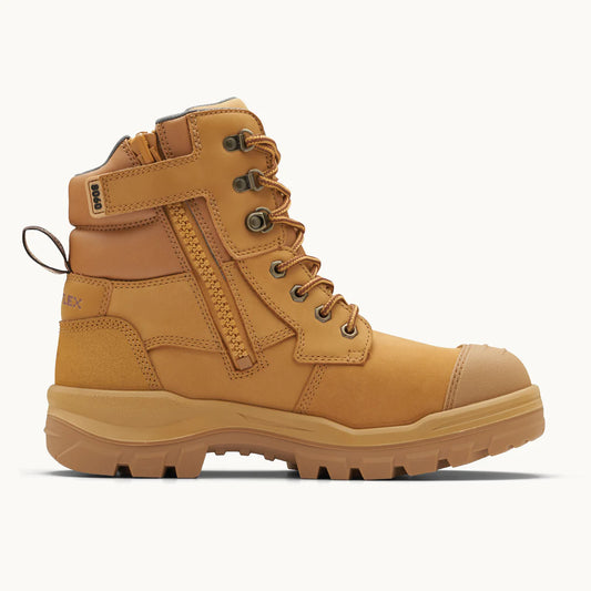 Blundstone - RotoFlex Wheat water-resistant nubuck 150mm zip sided safety boot_Wheat - 8060