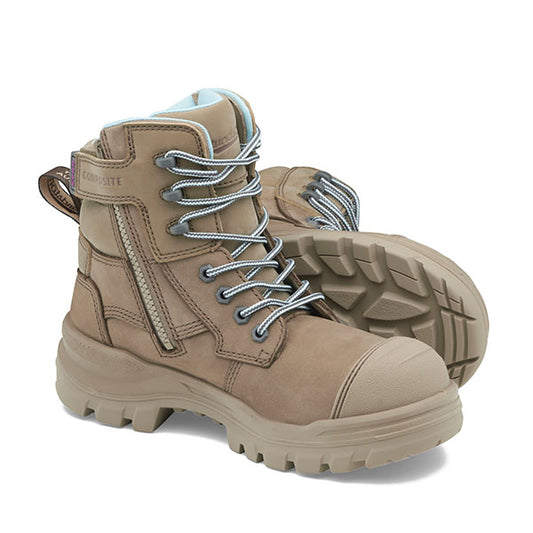 Blundstone - ROTOFLEX-TPU COMP SAFETY – WOMENS – 6 inch ZIP L/UP_STONE-8863