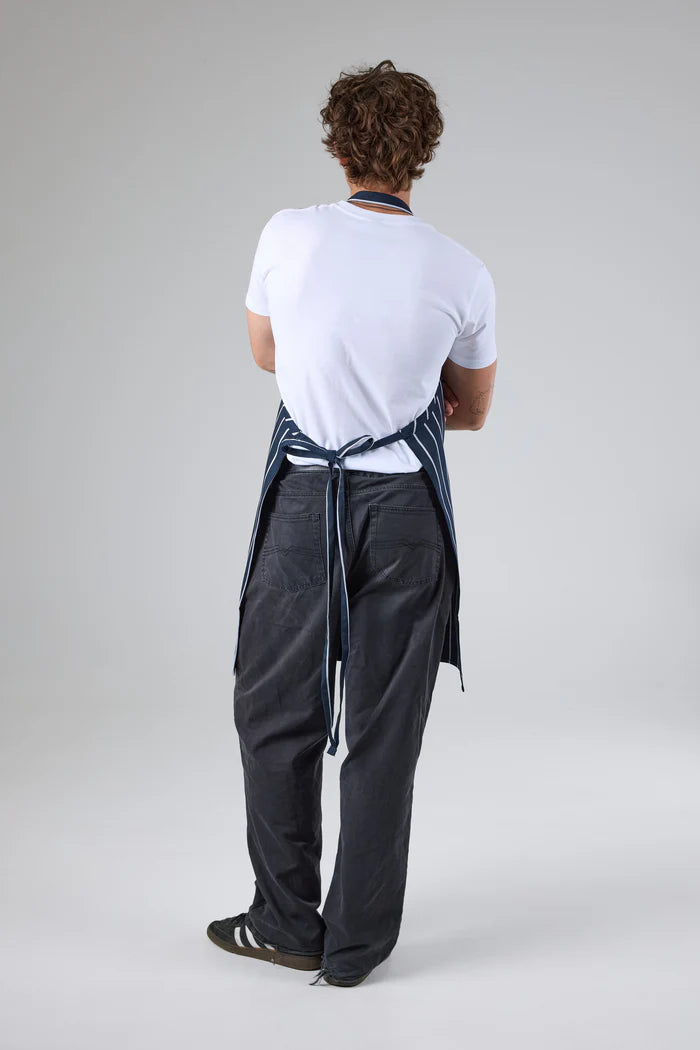 Chef Works - Striped Bib Apron No Pocket- Navy/White - APKNW