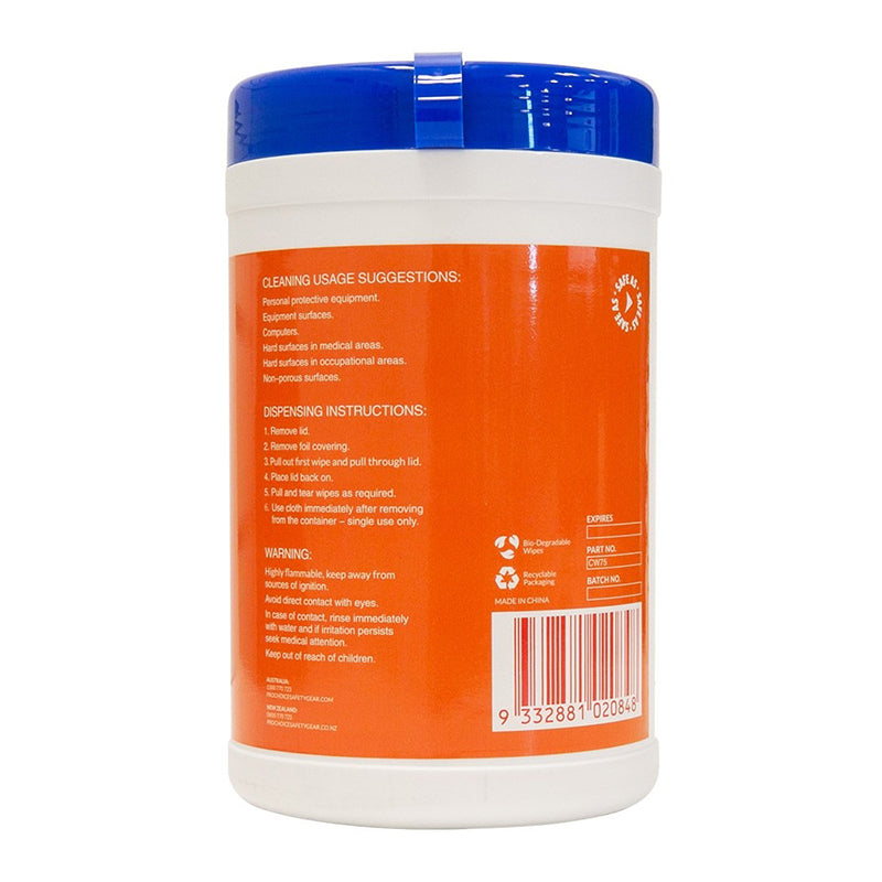 PRO CHOICE - PRO WIPE ISOPROPYL CLEANING WIPES (75 PER CANISTER) - CW75