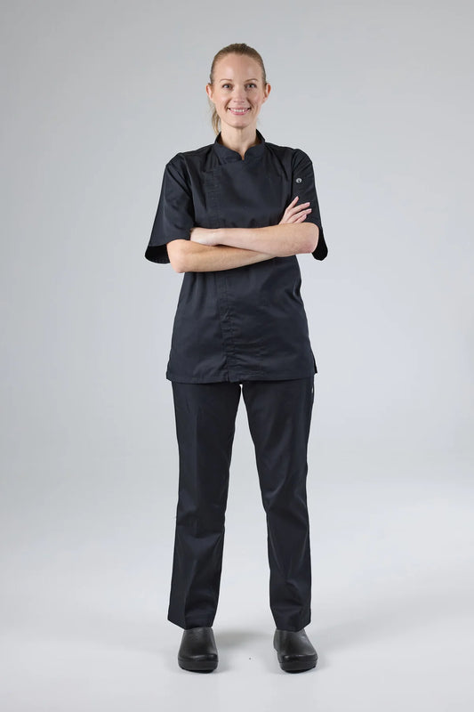 Chef Works - Cannes Press Stud Chef Jacket- Black - SSSN
