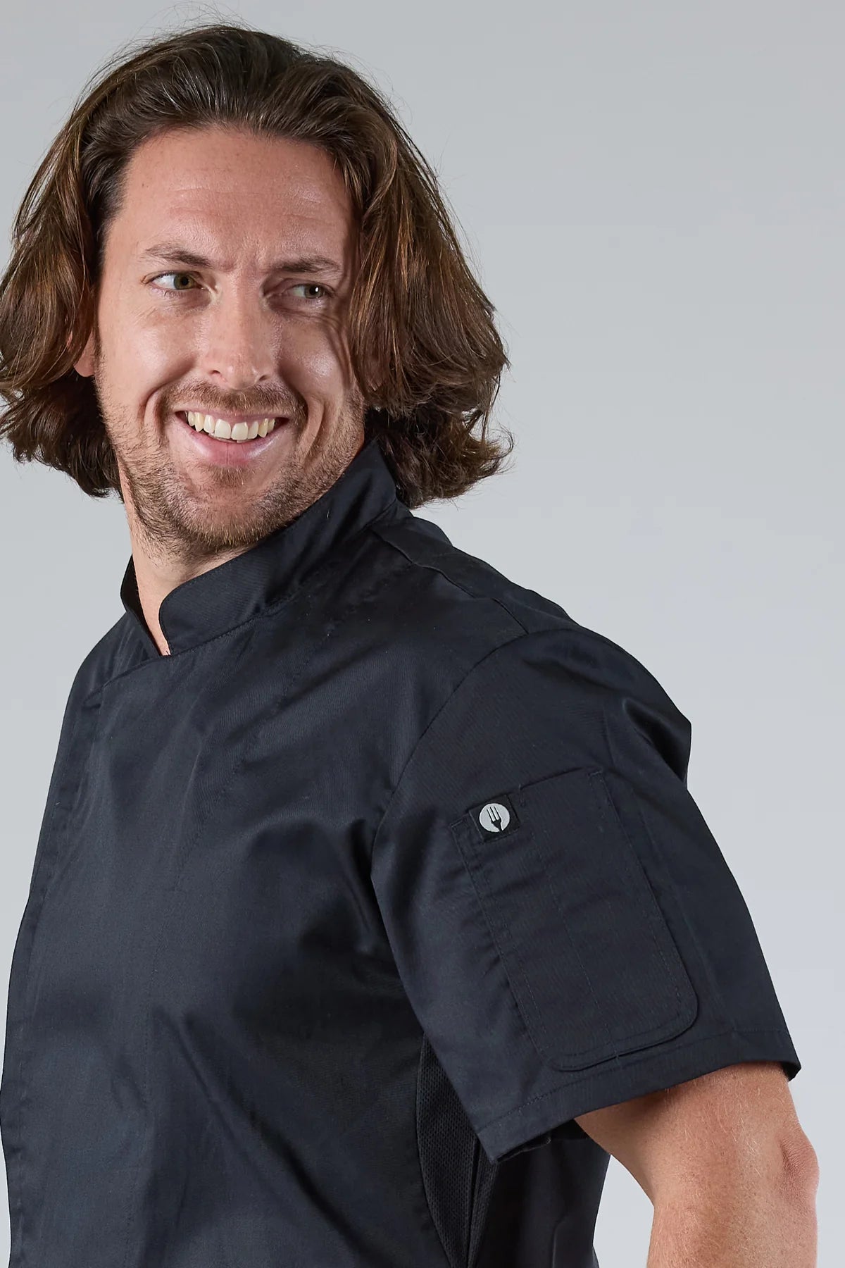 Chef Works - Cannes Press Stud Chef Jacket- Black - SSSN