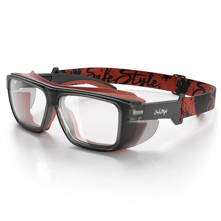 Safestyle - Converts Matte Graphite/Red Frame Clear Lens_SPCO1-0000