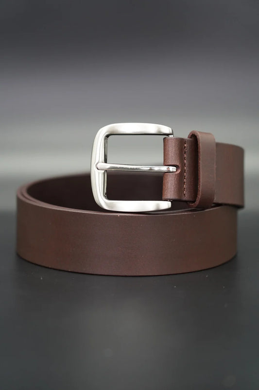 GRVL Belt-Leeton-40mm wide Mens Belt with Buckle_Brown