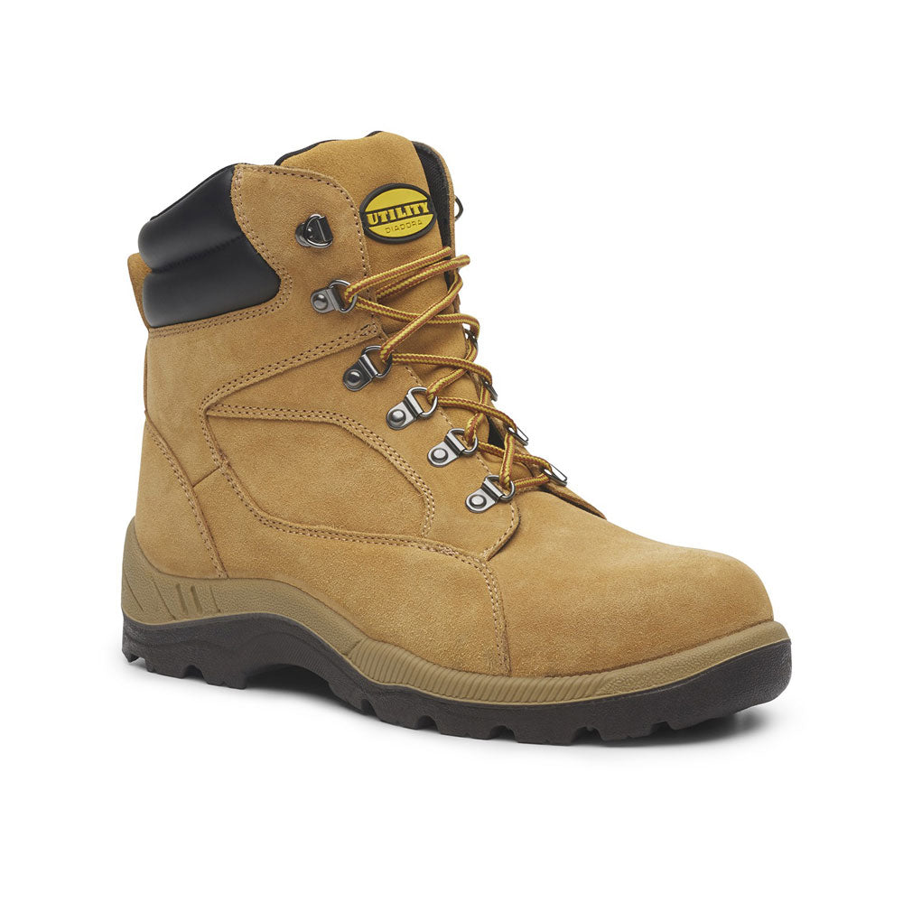 Diadora - Asolo zip sided light weight suede leather work boot_Wheat - FU1801CT