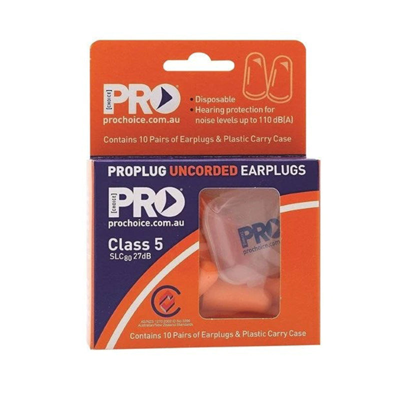 PRO CHOICE - PROBULLET DISPOSABLE UNCORDED EARPLUGS (10 PAIRS PER PACK) Class 5 - 27dB - EPOU-10