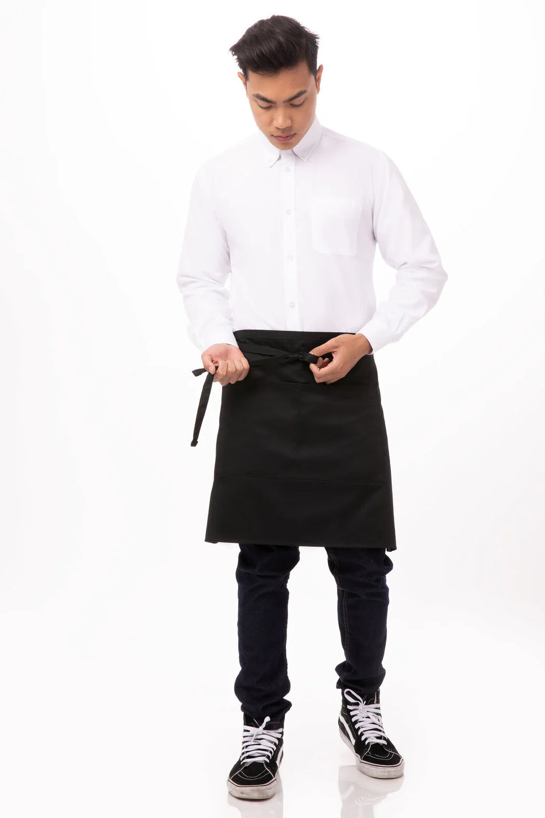 Chef Works - Half Bistro Apron- Black - F28