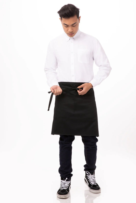 Chef Works - Half Bistro Apron- Black - F28