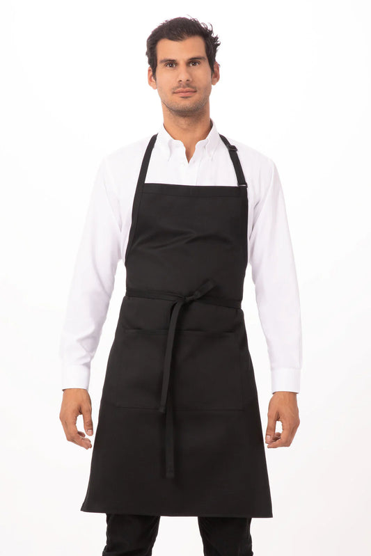 Chef Works - Bib Apron- Black - F8