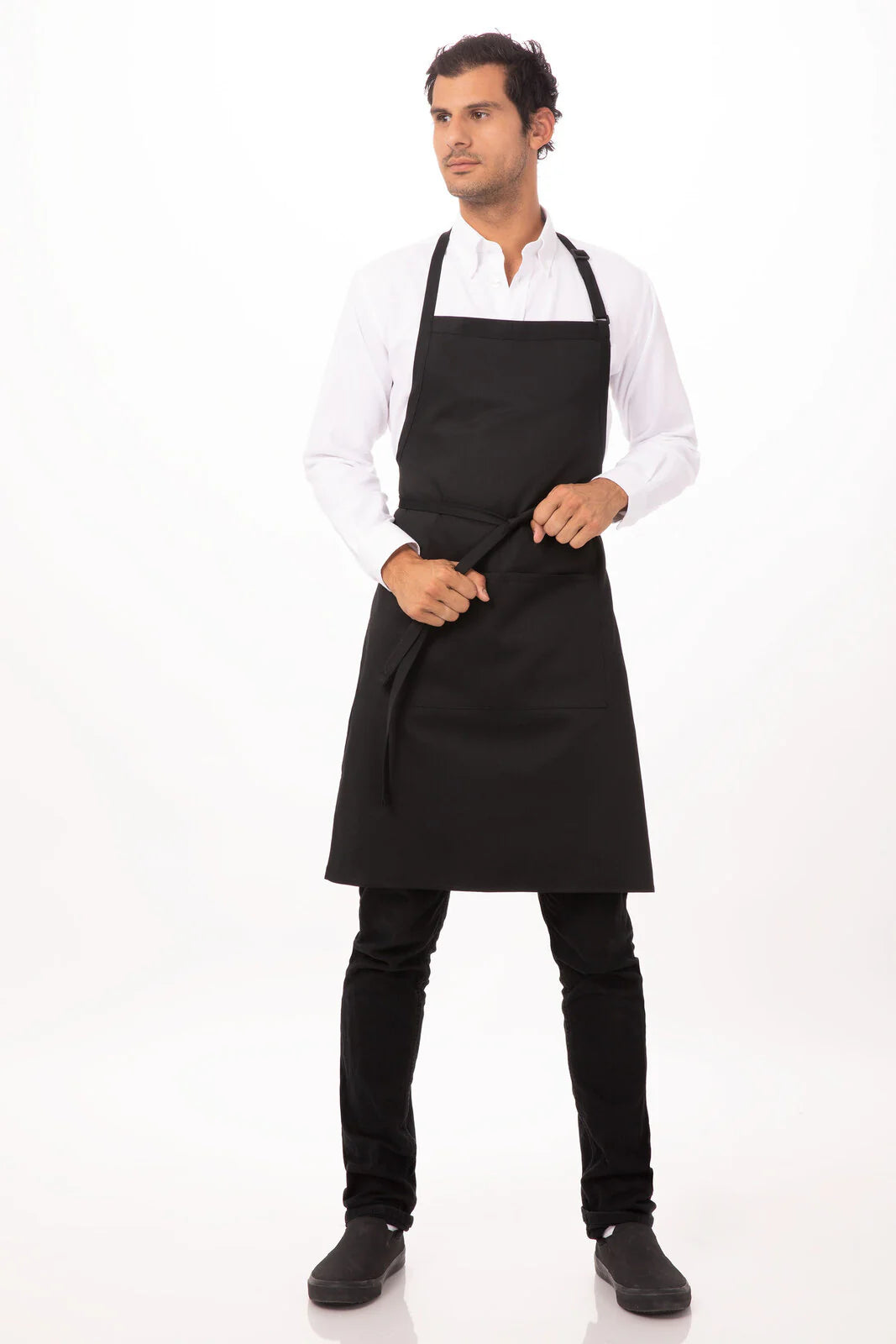 Chef Works - Bib Apron- Black - F8