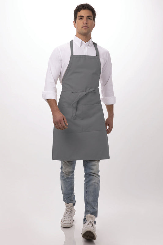 Chef Works - Bib Apron- Grey - F8