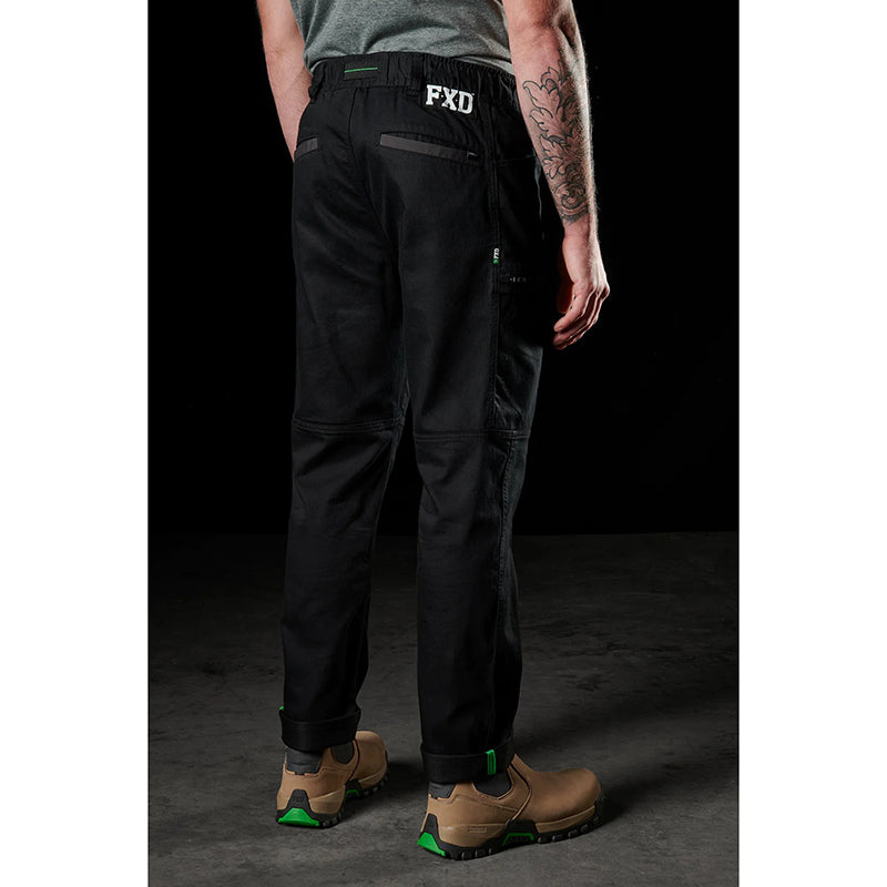 FXD - WP-6 - Elastic Waist Stretch Work Pant with integrated belt_Black
