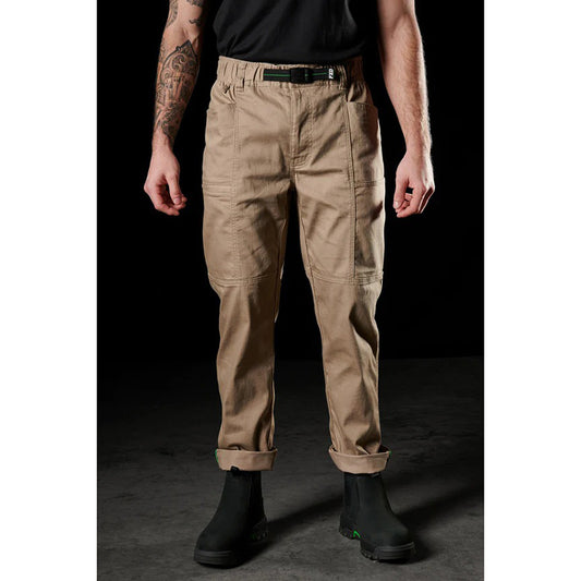 FXD - WP-6 - Elastic Waist Stretch Work Pant with integrated belt_Khaki