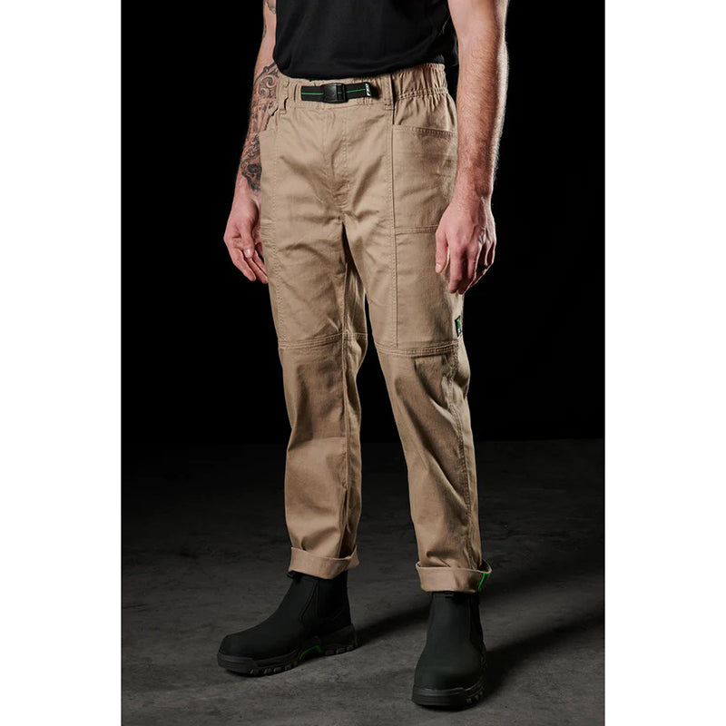 FXD - WP-6 - Elastic Waist Stretch Work Pant with integrated belt_Khaki