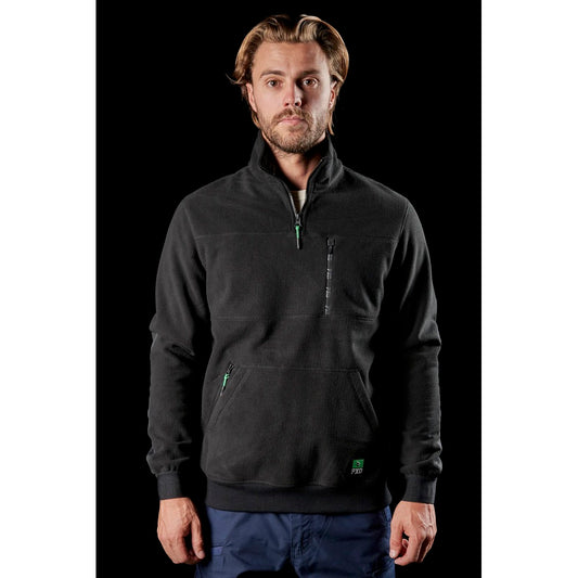 FXD - WF-2 - Bonded Membrane Fleece Quarter Zip_Black