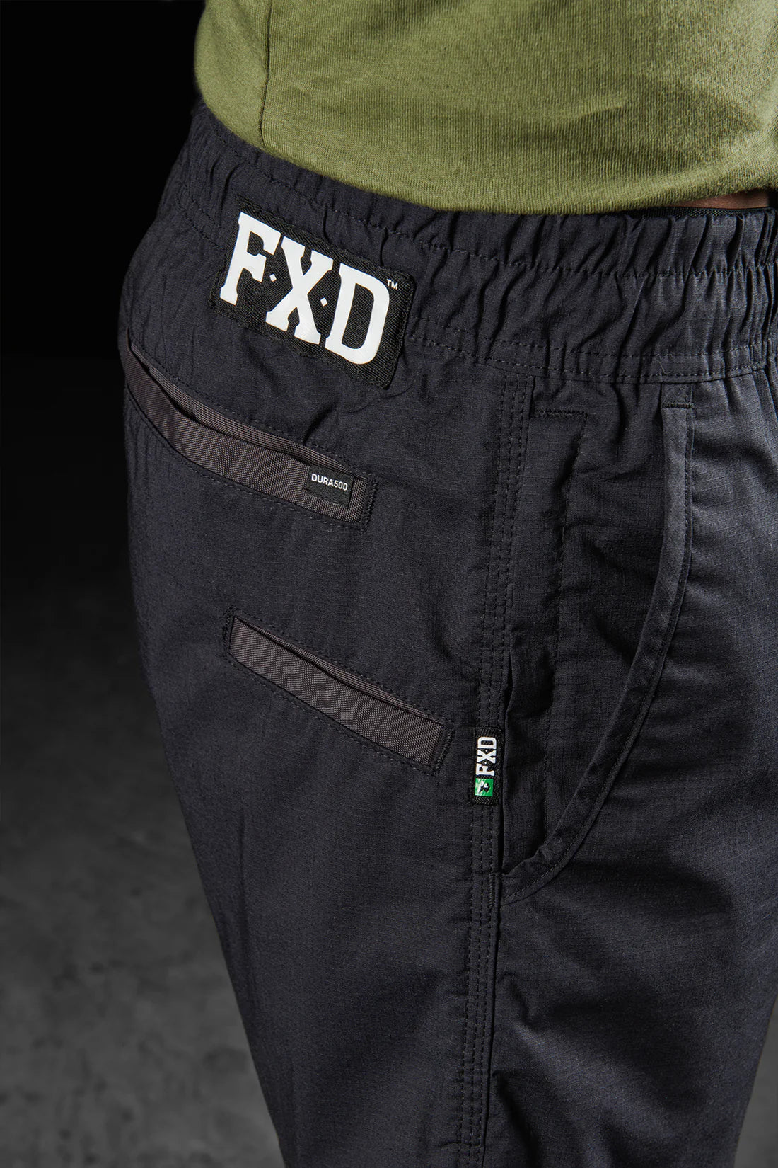 FXD - WS-4 REPREVE STRETCH RIPSTOP ELASTIC WAIST SHORT_Black