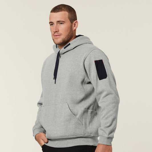 Hard Yakka - PLAIN FLEECE HOODIE_Grey Marle - Y19326