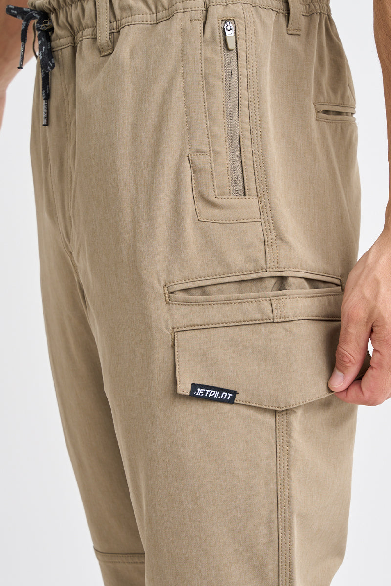 Jet Pilot - ELASTIC MENS WAIST PANT-Khaki_JPW83