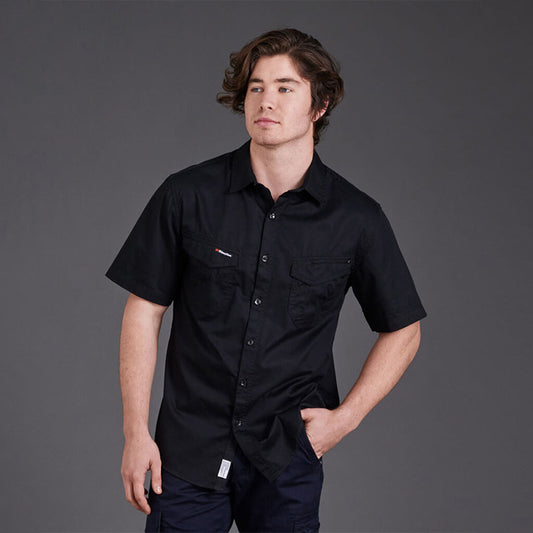King Gee - TRADIE SLIM SHIRT SS_Black - K14355