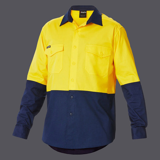 King Gee - WC2 LS SPL SHIRT_Yellow/Navy - K54870