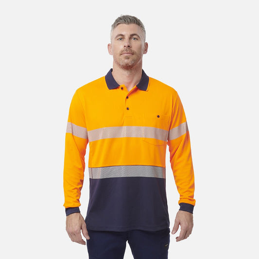 KingGee - WC HF SPL TAPED L/S_Orange/Navy - K54225