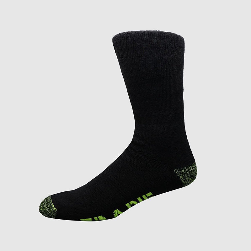Tradie Mens 3pk Cotton Crew Sock_Black - M22549SJ -Fluro Pack