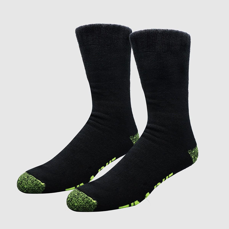 Tradie Mens 3pk Cotton Crew Sock_Black - M22549SJ -Fluro Pack