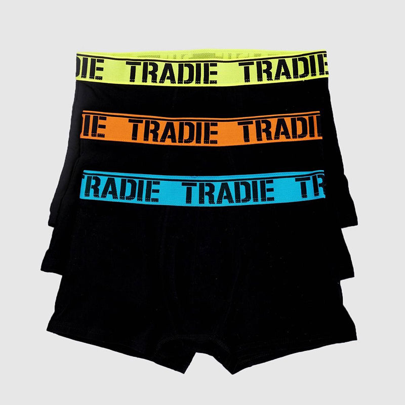 Tradie Mens 3pk Trunk_Black - MJ1194WK3 -Fluro Brights