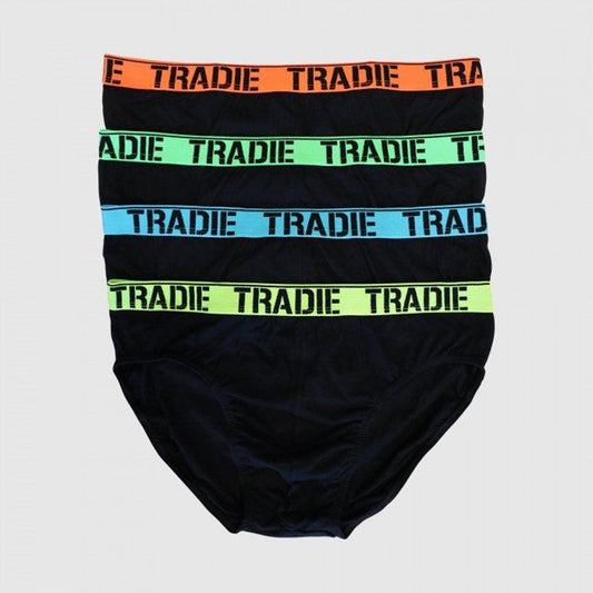 Tradie Mens 4pk Brief_Black - MJ1195SB4 -Black Pack