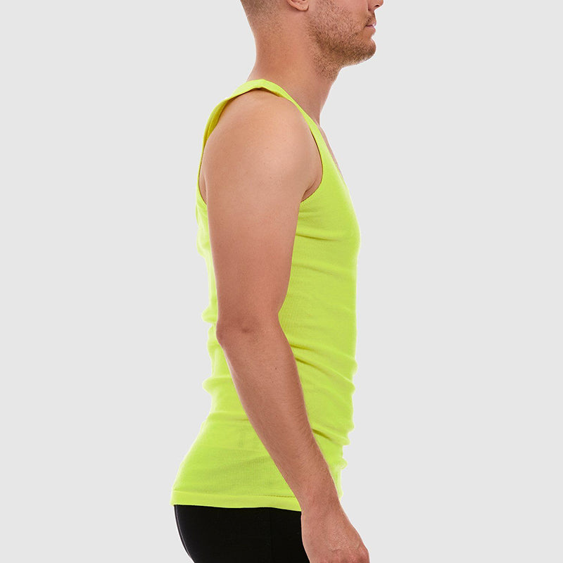 Tradie mens 1pk Hi Vis Singlet_Fluoro Yellow - MJ1653SC -Fluro Yellow