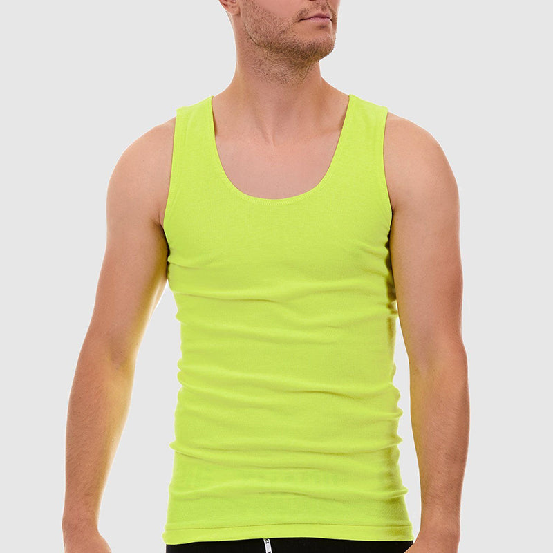 Tradie mens 1pk Hi Vis Singlet_Fluoro Yellow - MJ1653SC -Fluro Yellow