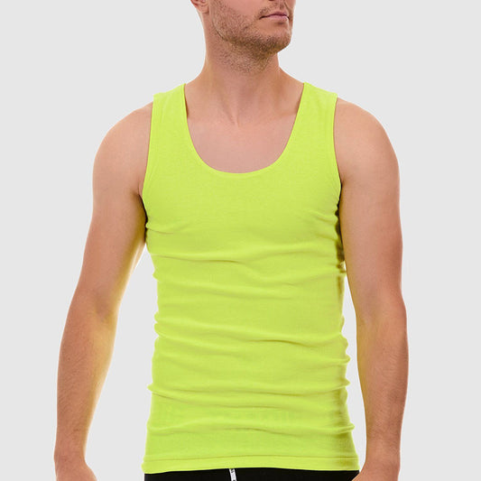 Tradie mens 1pk Hi Vis Singlet_Fluoro Yellow - MJ1653SC -Fluro Yellow