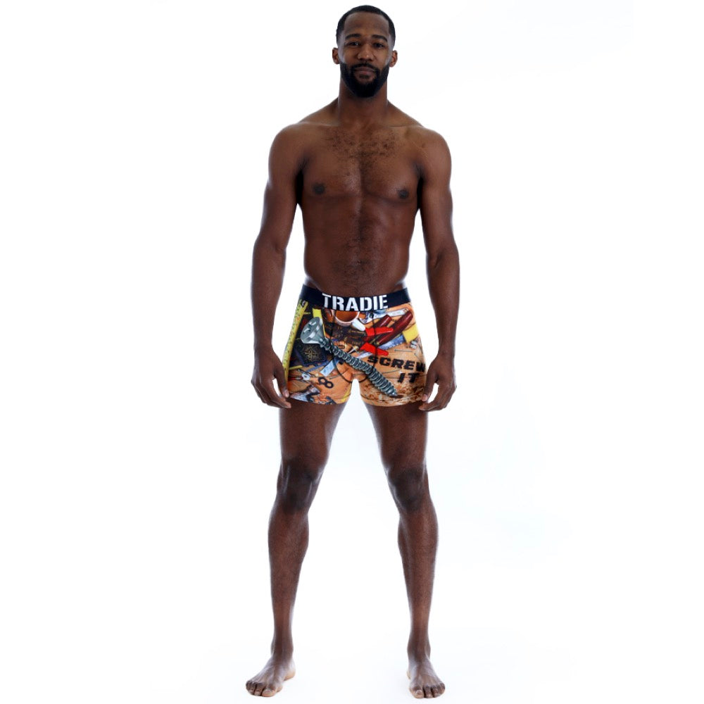 Tradie - Mens Work and Surf Trunk-Screw It design_MJ3238SK