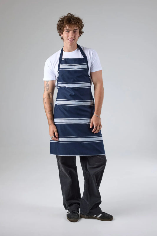 Chef Works - Butcher Stripe Bib Apron- Navy - BSBA