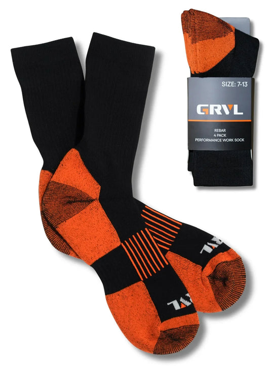 GRVL - Rebar Sorbtek Performance Sock 4pk Black_GRVLS5-BLK-SS8