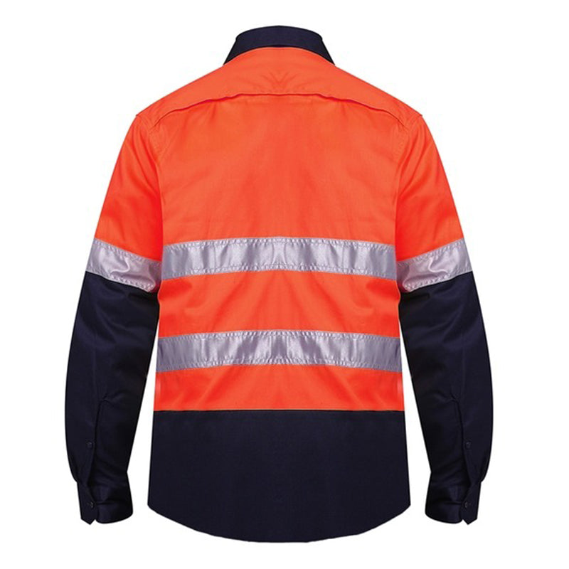 Ritemate - Vented Open Front L/W L/S 3M Tape Orange/Navy - RM107V2R