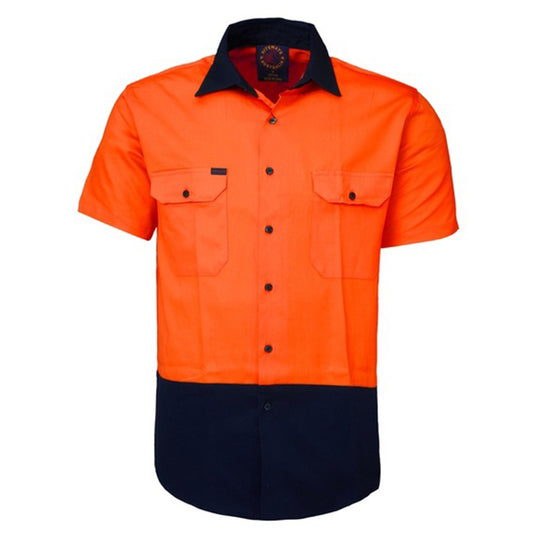 Ritemate - Vented Open Front L/W S/S Orange/Navy - RM107V2S