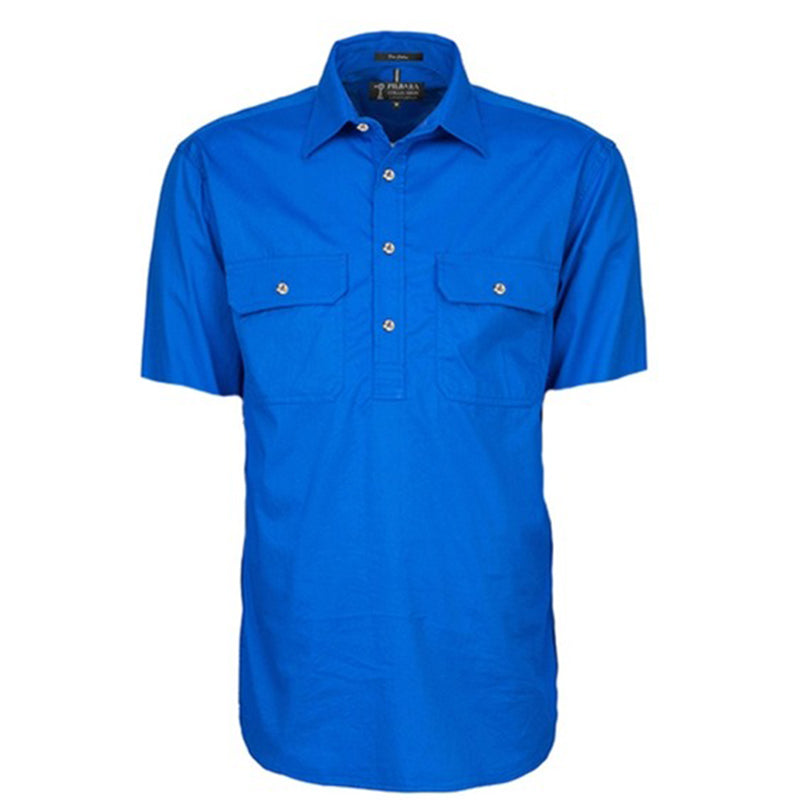 Ritemate - Mens Pilbara Closed Front S/S Shirt Cobalt Blue - RM200CFS