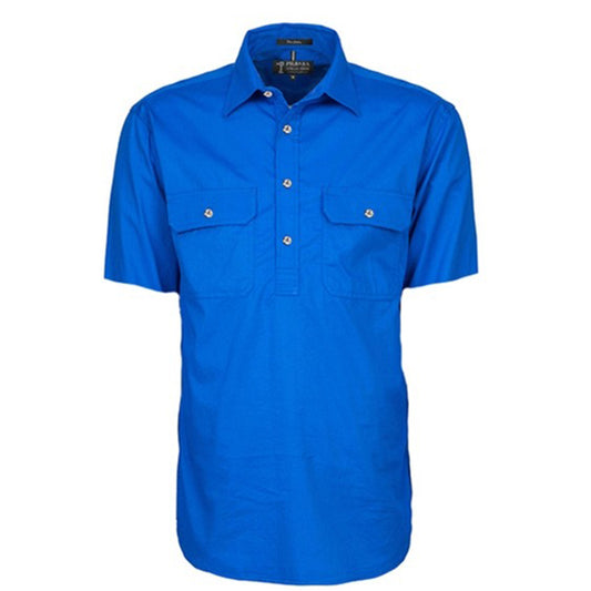 Ritemate - Mens Pilbara Closed Front S/S Shirt Cobalt Blue - RM200CFS