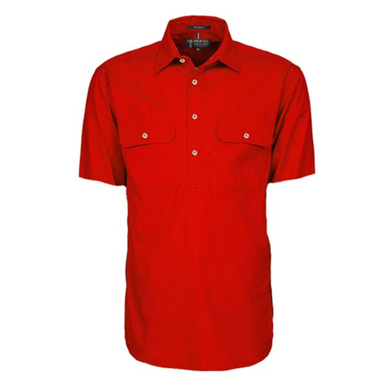 Ritemate - Mens Pilbara Closed Front S/S Shirt Red - RM200CFS