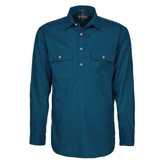 Ritemate - Mens Pilbara Closed Front L/S Shirt Diesel - RM200CF