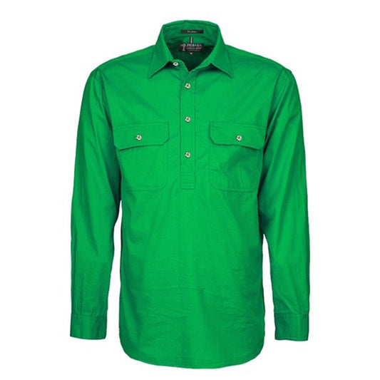Ritemate - Mens Pilbara Closed Front L/S Shirt Emerald - RM200CF