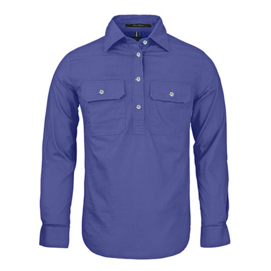 Ritemate - Womens Pilbara Closed Front L/S Shirt Lavender - RM300CF