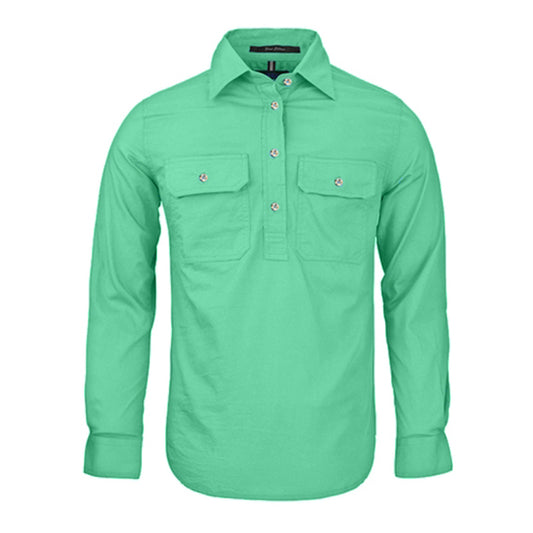 Ritemate - Womens Pilbara Closed Front L/S Shirt Mint - RM300CF