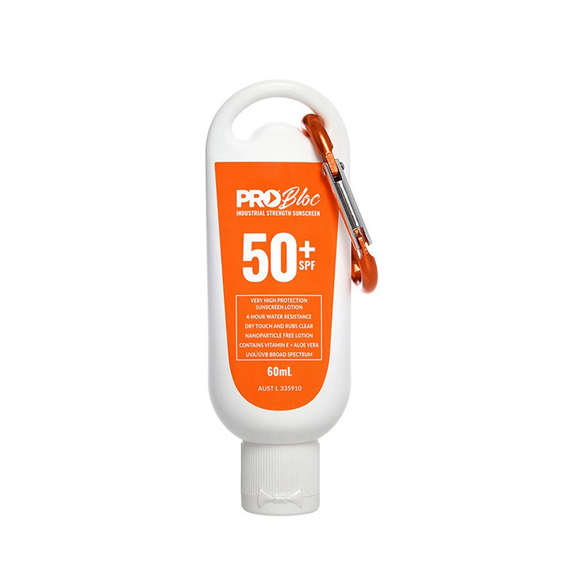 PRO CHOICE - PROBLOC SPF50+ SUNSCREEN 60ML FLIP TOP BOTTLE WITH CARABINER - SS60C-50